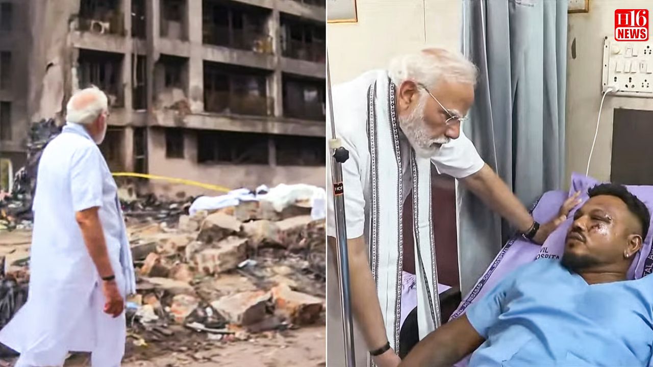 PM Modi Visits Air India Plane Crash Site, Meets Injured Victims At Ahmedabad Hospital